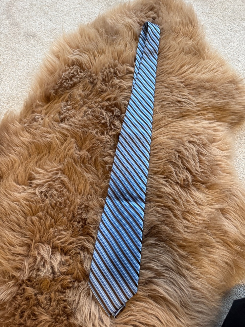 George Blue and Black Diagonal Stripe Men's Tie